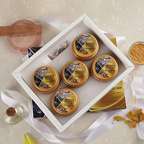 NutriGlow Gold Kesar Facial Kit (250gm+10ml)with Bleach Cream,Face Wash Pack of gallery