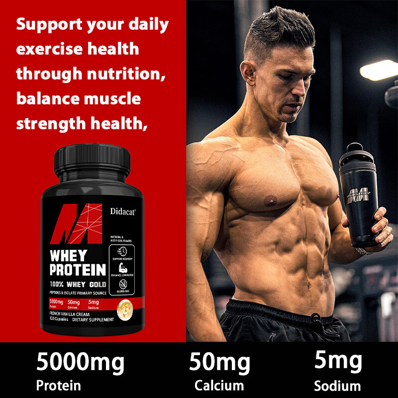 Whey Protein Capsules - Maintain Muscle Strength-Perfect Body Shape-120 Capsules gallery