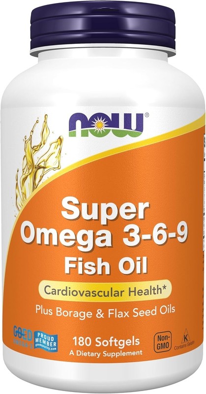 NOW Foods Super Omega 3-6-9, 1200 mg, 180 Softgels