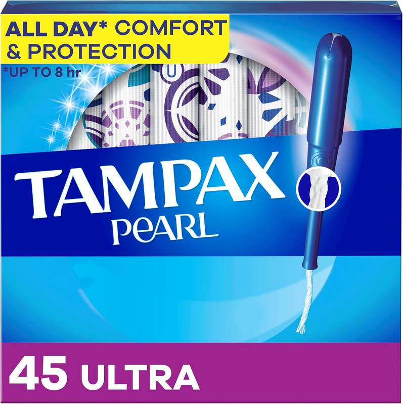 Pearl Tampons for Women, with Leakguard Braid, Ultra Absorbency, Unscented, 45 C