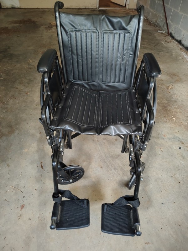 Drive Manual Foldable Wheelchair, Adjustable Footrests, 4-Wheel, Black
