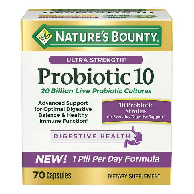 Nature’s Bounty Ultra Strength Probiotic 10, 70 Capsules