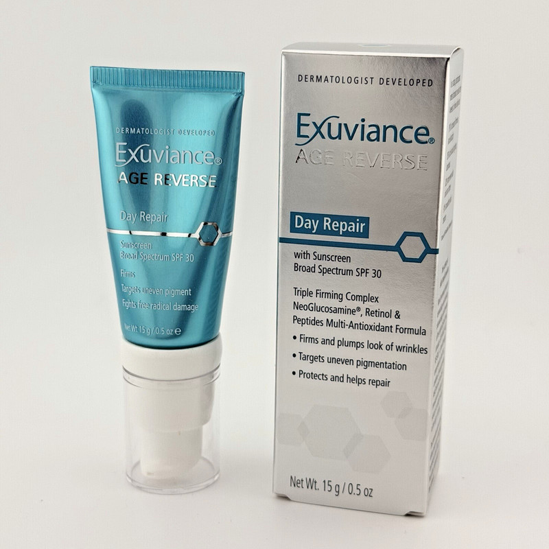 EXUVIANCE 2x Age Reverse Day Repair SPF 30 Sunscreen 15g Retinol & Peptides New gallery