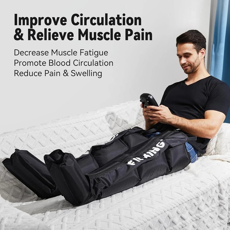 FIT KING Air Compression Recovery System, Sequential Massage Boots (Medium) gallery