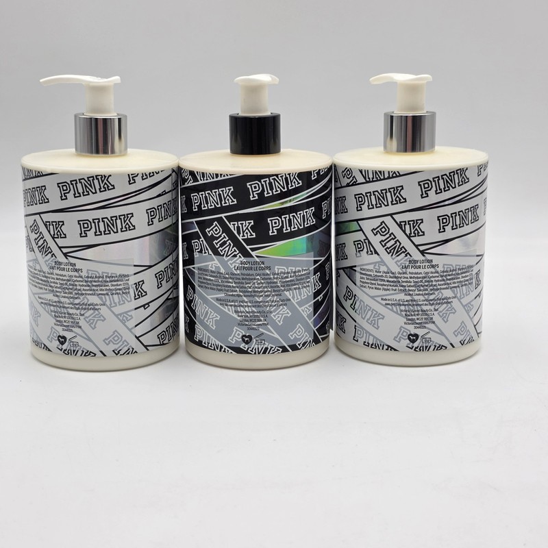 Lot of 3- Victoria’s Secret Pink Holo Glam and Midnight Glow Body Lotion 16.9 oz gallery