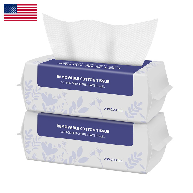 Maxblaster Soft Dry Wipe 2 Pack 100 Cotton Face Tissues Lint Facial Cleansing