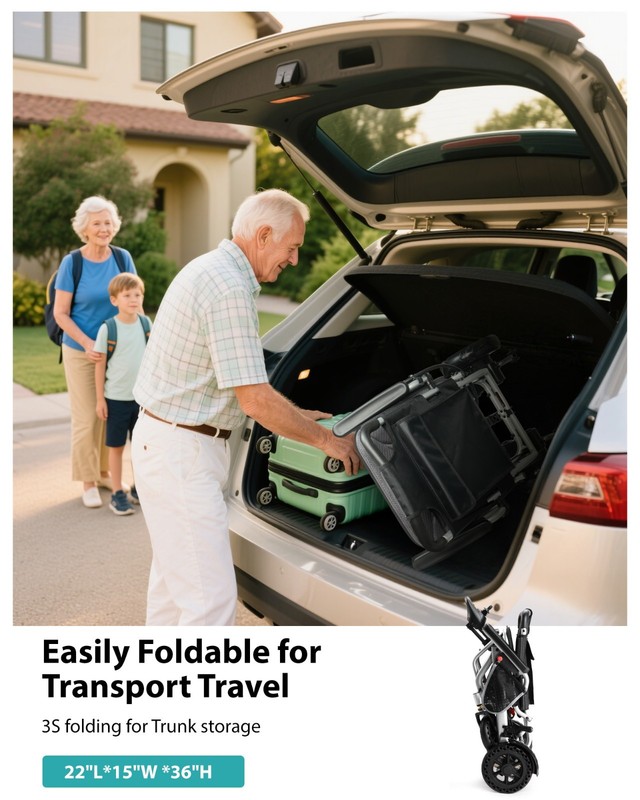 33 Lbs Lightweight Electric Wheelchair for Adults & Seniors, Portable &Foldable gallery