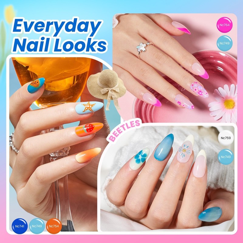 32 Colors Gel Nail Polish Kit with UV Light - 68 Pcs DIY Nail Art Tools, HEMA Fr gallery