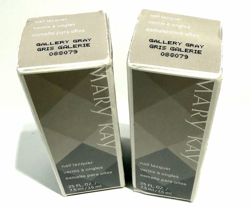 Lot of 2 Mary Kay Nail Polish Lacquer GALLERY GRAY 0.25 fl. oz. 088079 Free Ship