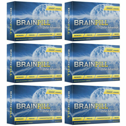 Brain Pill Brain Booster Supplement for Memory Focus Concentration- 6-Pack