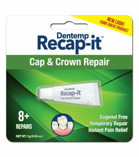 DENTEMP RECAP-IT CAP AND CROWN REPAIR 1 Gram Over 8+ Repairs