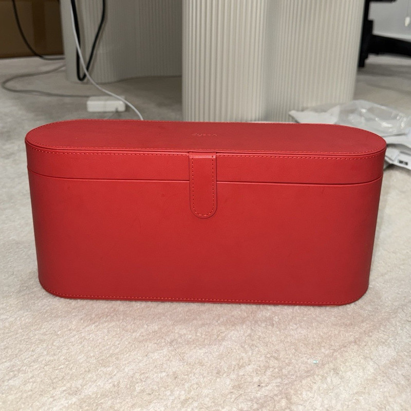 Dyson Hair Dryer Red Case Felt Lining Hinged Lid 13 x 6 x 3 in