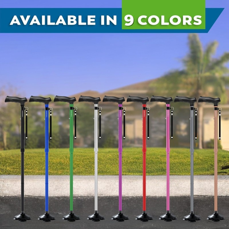 Walking Cane for Men & Women Foldable, Adjustable, Heavy Duty, Free Standing gallery