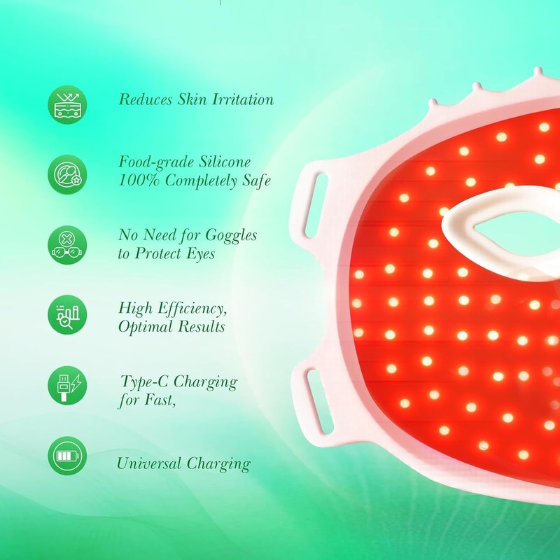 LED Face Mask Light Therapy Mask, FSA HSA Eligible 7 Modes Portable Red Light... gallery