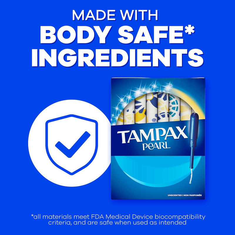 Pearl Tampons for Women, with Leakguard Braid, Ultra Absorbency, Unscented, 45 C gallery