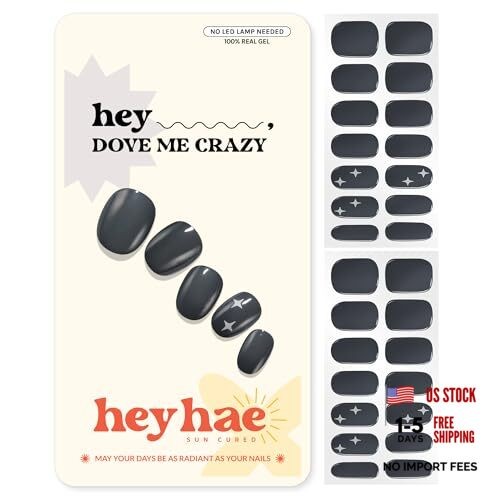 Semi Cured Gel Nail Strips | No LED Lamp Needed | Fall, Gray, Solid | Easy