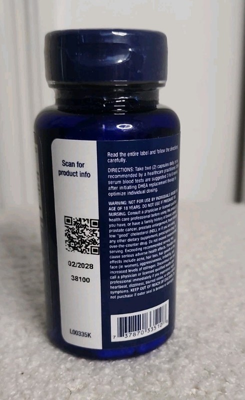Life Extension, DHEA 25 mg, 100 Caps, Sealed gallery