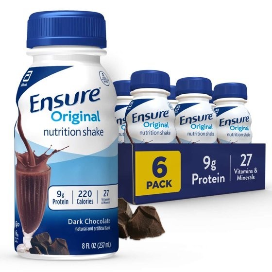 Ensure Original Nutrition Shake, 9g Protein, Dark Chocolate, 8 fl oz – 6 Pack