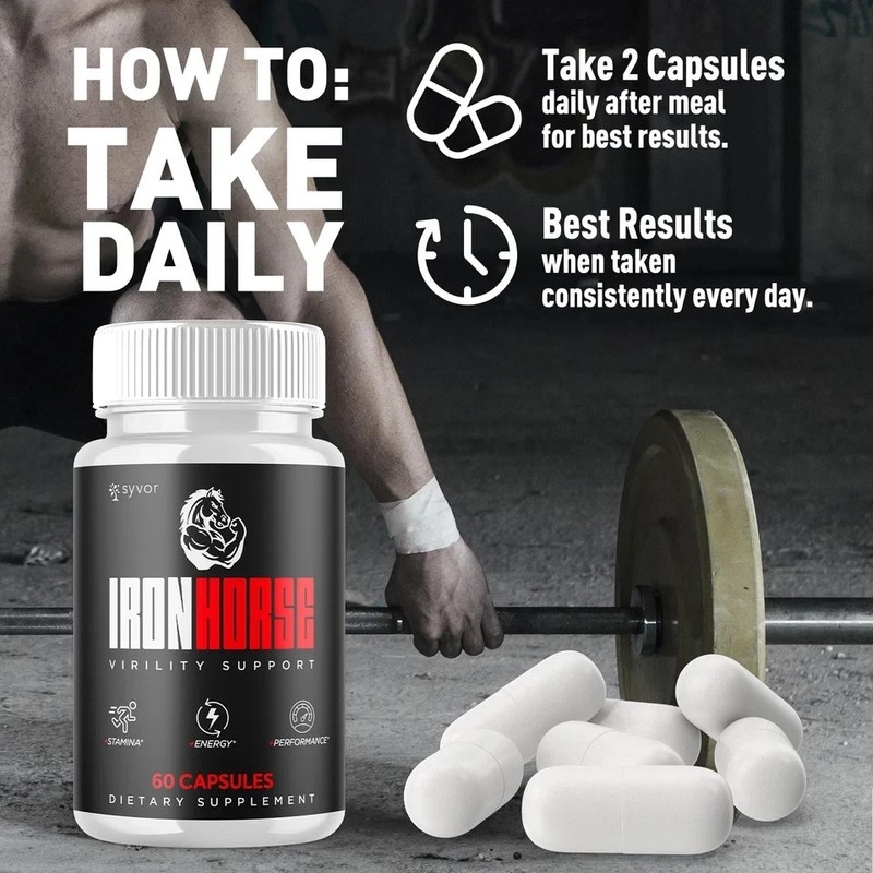 (1 Pack) Iron Horse for Men Advanced Formula Vitamin Max Supplement 60 Capsules. gallery