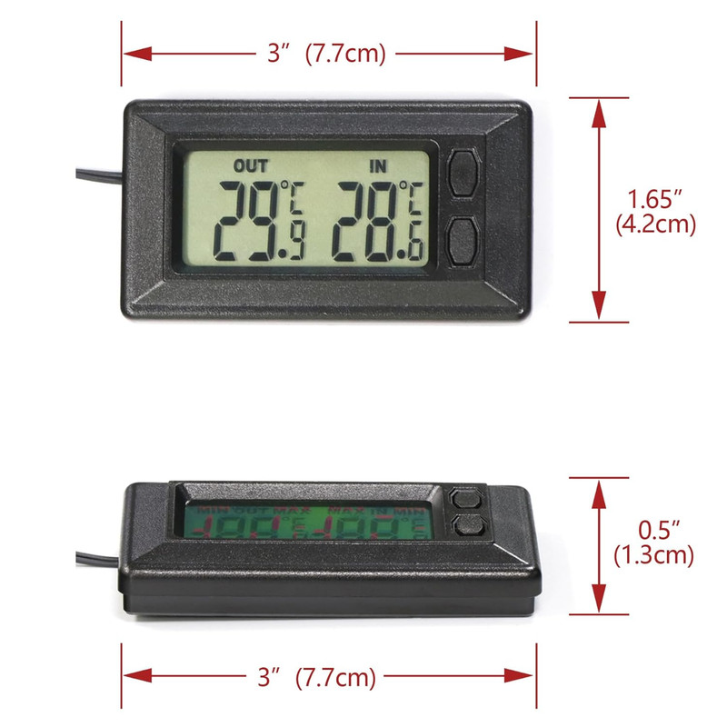 Smart Digital Car Thermometer for Interior & Exterior Use, Dual Display Fahrenhe gallery