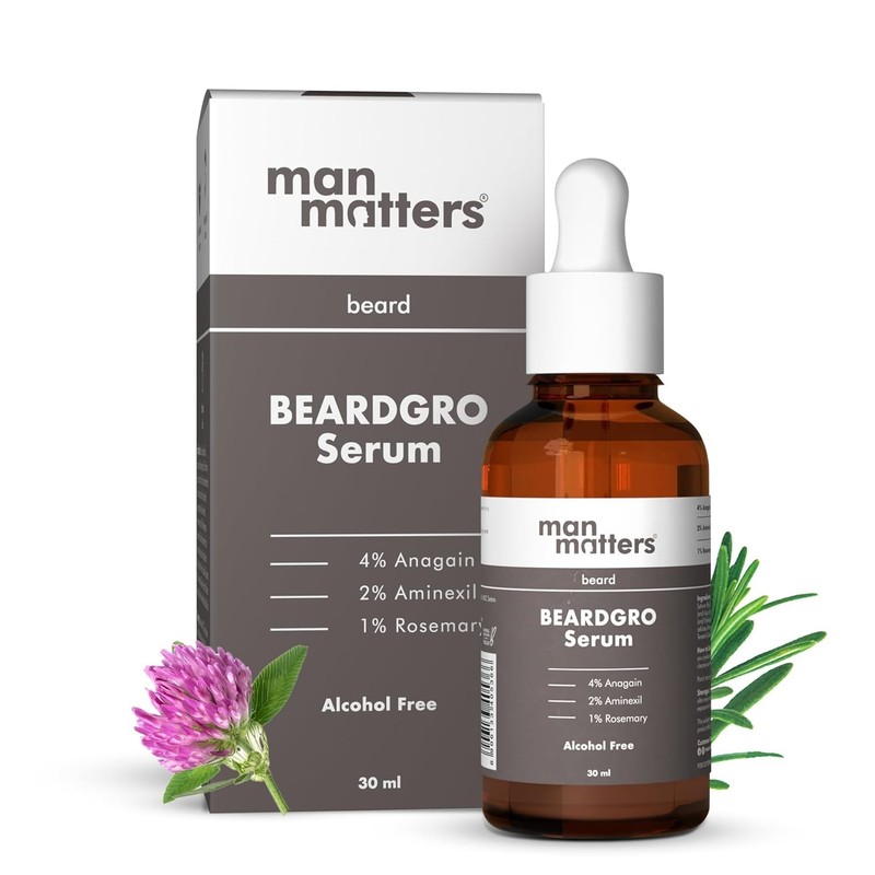 Man Matters BeardGro Serum for Men 30ml 4% Anagain, 1% Rosemary, 2% Aminexil