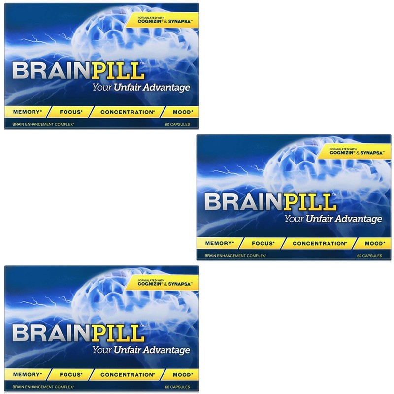 Brain Pill Focus & Memory Cognizin Citicoline Synapsa Bacopa 180 Caps BrainPill