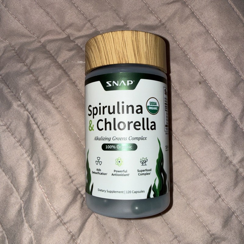 Snap Supplements Spirulina & Chlorella Organic Dietary Sup. 120 Capsules