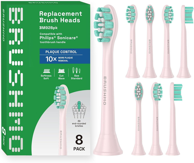 Plaque Control Replacement Toothbrush Heads, Compatible with Philips Sonicare Cl