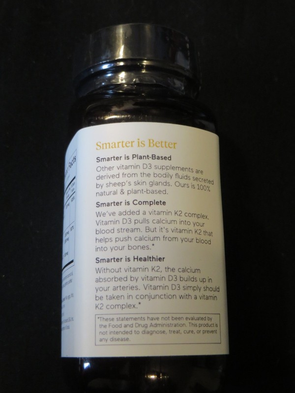 Smarter Nutrition Vitamin D3 w/K2 Complex 5000 IU 60 count Soft Gels exp 3/2027 gallery