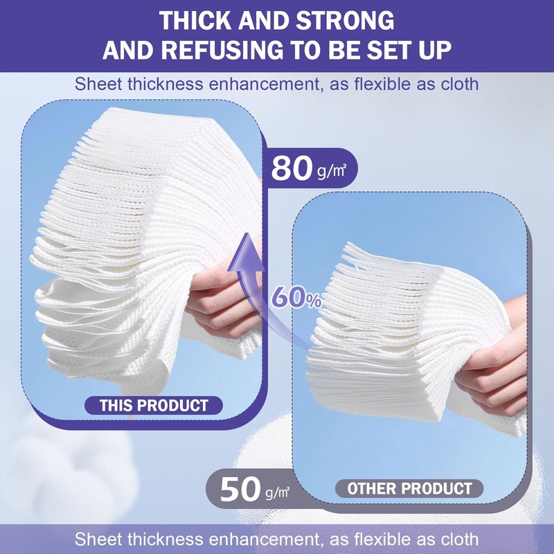 Face Towels, Disposable Face Towelette, Makeup Remover Dry Wipes 50 Count, So... gallery