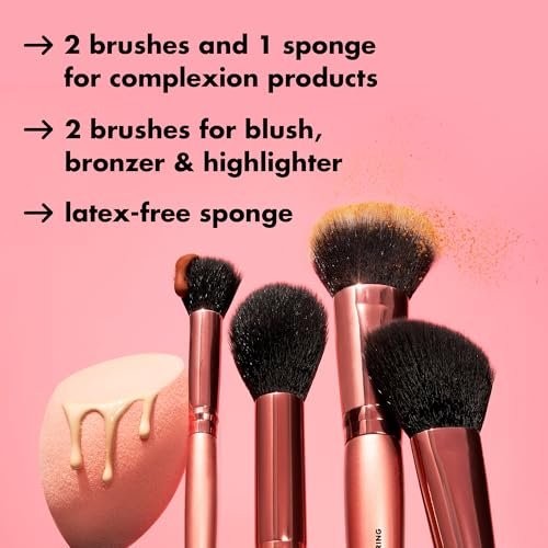 e.l.f. Complexion Essentials Brush & Sponge Set, Concealer, Powder, Blush &... gallery