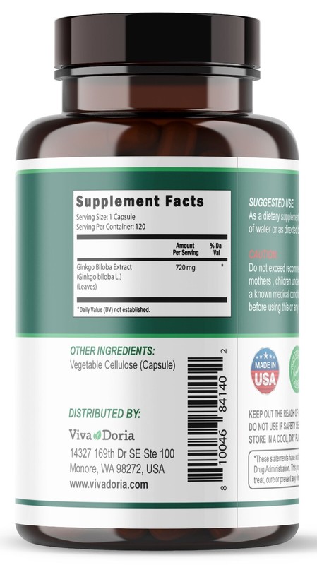 Viva Doria Ginkgo Biloba Extract 720 mg 120 capsules gallery