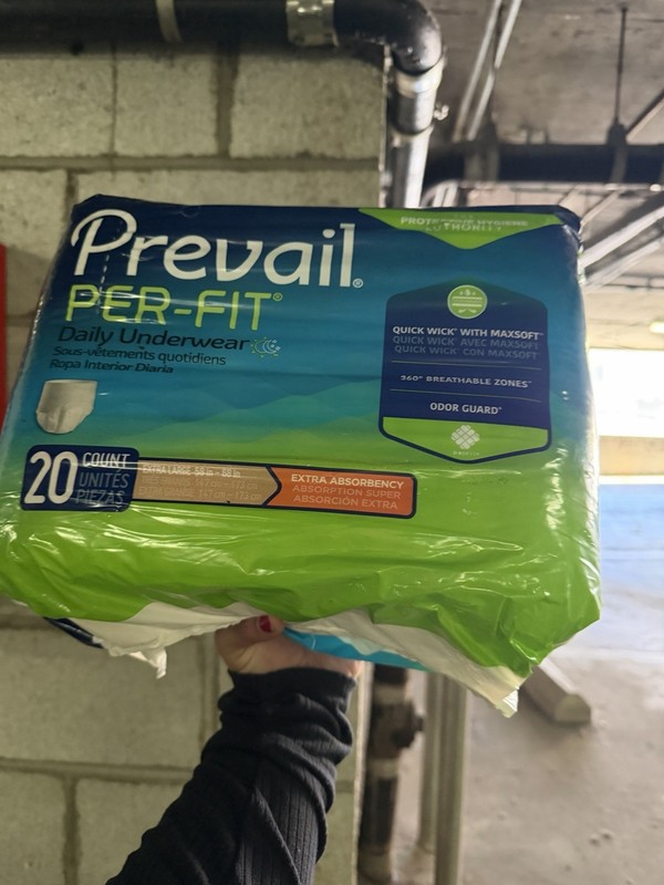 Prevail PER-FIT Daily Underwear Size XL Extra large 58″-68″ 20 count – NEW