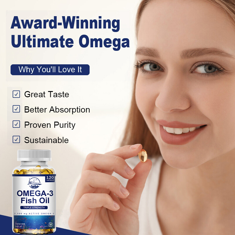 Omega 3 Fish Oil Capsules 3x Strength 3600mg EPA & DHA, Highest Potency Capsules gallery
