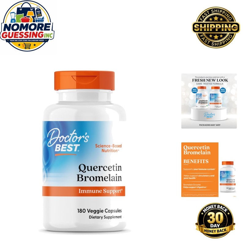 Quercetin Bromelain – 180 Non-GMO Capsules for Respiratory & Joint Support