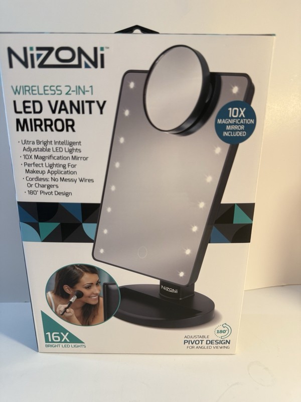 Nizoni Wireless 2-in-1 Led Vanity Mirror, 10x Magnification Mirror Included New