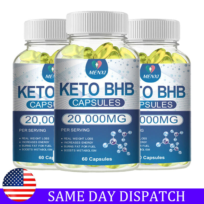 3 X KETO BHB 20,000mg PURE Ketone FAT BURNER Weight Loss Diet Pills Ketosis