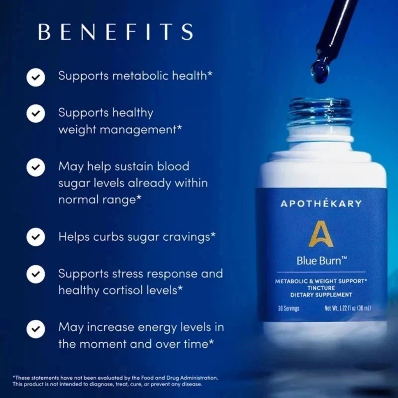 brand new Apothékary Blue Burn Metabolic & Weight Support Tincture 1.0 oz gallery