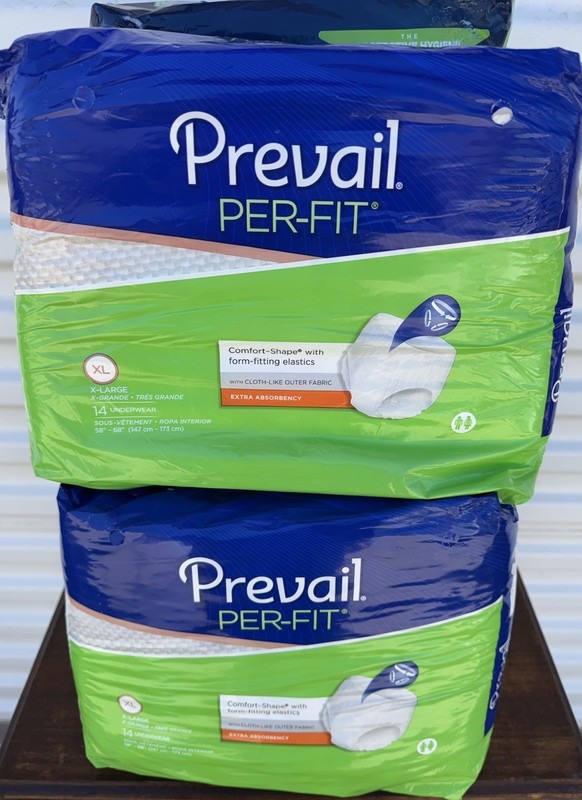 Prevail PER-FIT Daily Underwear LOT Of 4 NEW Packs Size XL Extra large 58″-68″