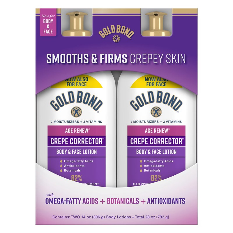 Gold Bond Age Renew Crepe Corrector Body Lotion , Replenishing Formula 2 Pack/14