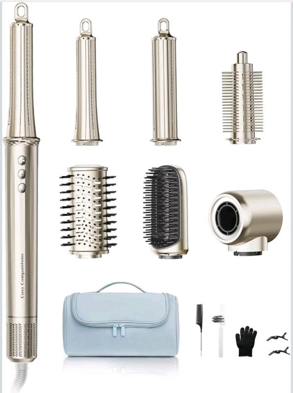 Cosy Companions 6-in-1 Hair Dryer Brush 150,000 RPM Ionic Hot Air Styler Gold