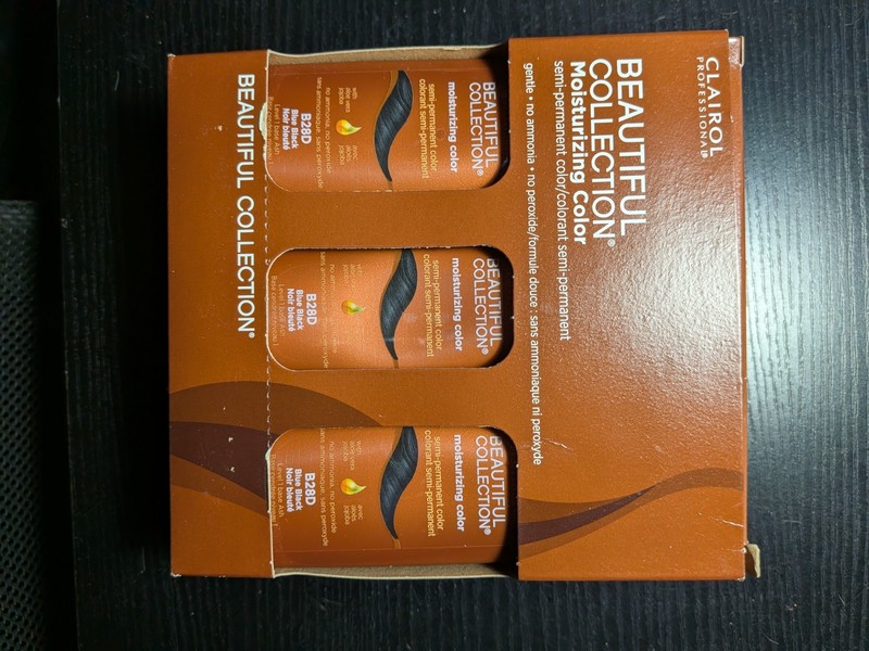 Clairol Beautiful Collection semi-permanent SET OF 6 B28D Blue Black