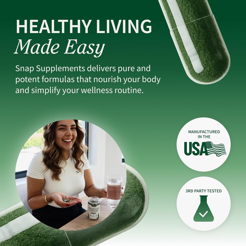 Espirulina y clorela orgánicas - Apoyo energético e inmunológico, 120 cápsulas gallery