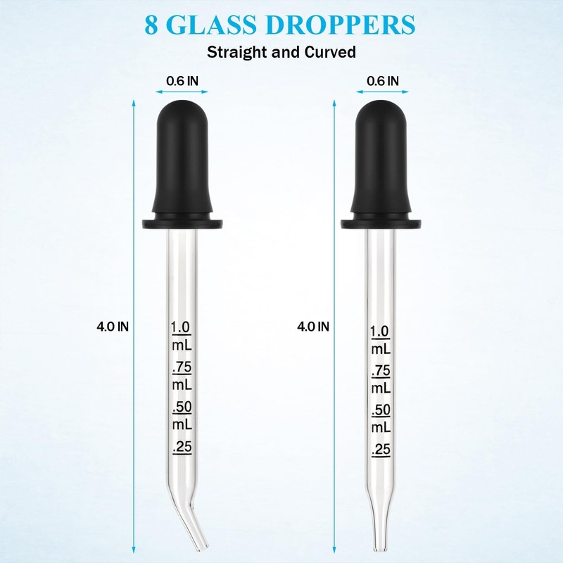 Herain Eye Dropper 8 Pack, Glass Pipette Dropper, 1 ml Droppers Tool clear gallery