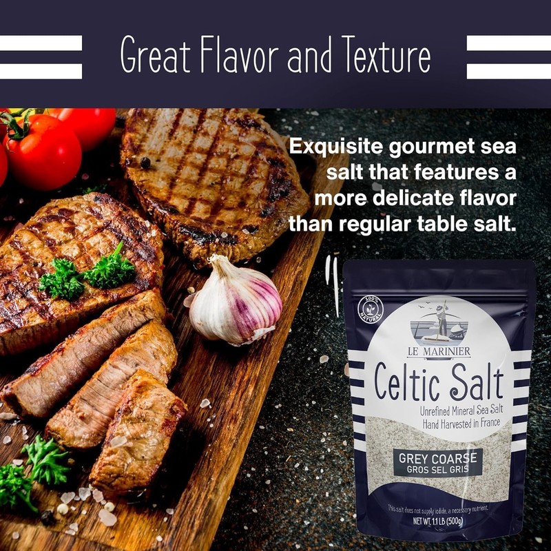 Authentic French Organic Sea Salt - 1.1lb Grey Coarse for Culinary Mastery gallery