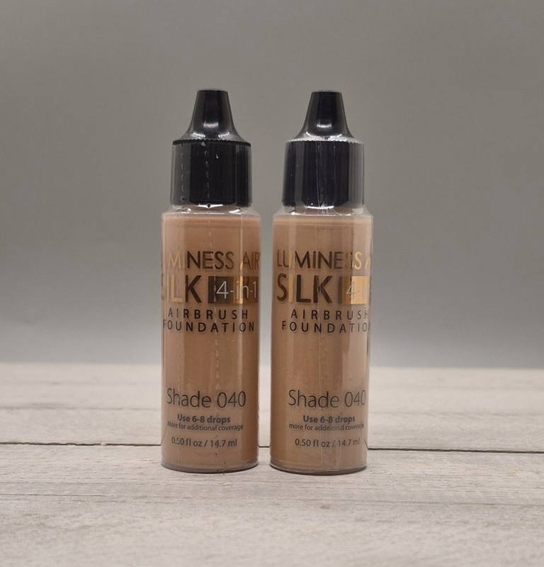 (2) Luminess Airbrush Silk 4-In-1 Shade 4 Foundations .50oz NOS/ SEALED