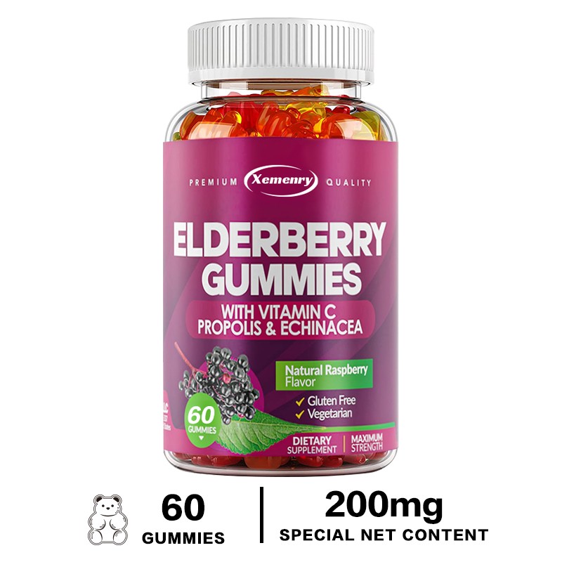 Elderberry Gummies 200mg – Vitamin C, Strength Immune System Support Defense