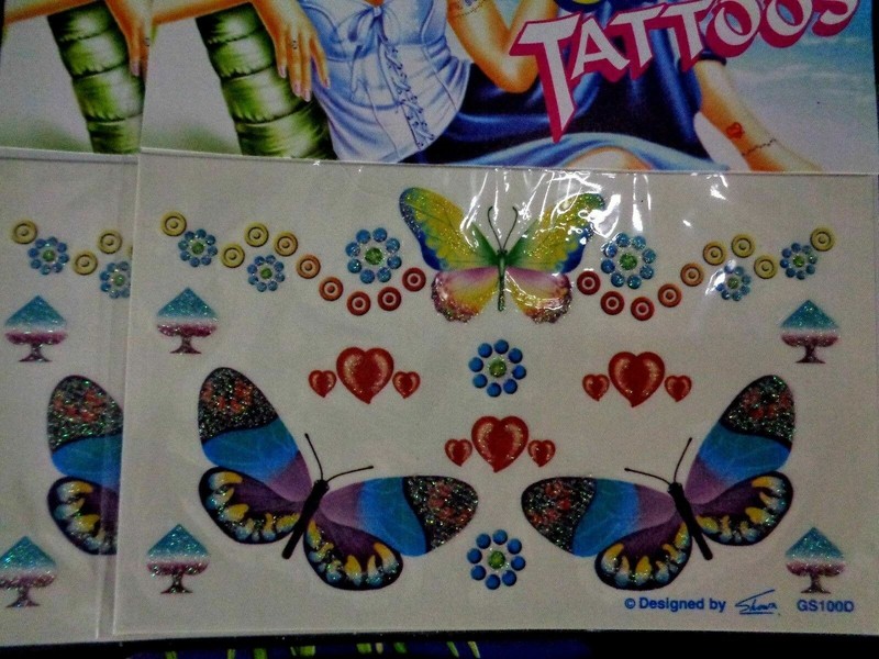 12 Sheets Lot Temporary Glitter Butterfly Tattoo Stickers Tatoo NEW USA Seller gallery