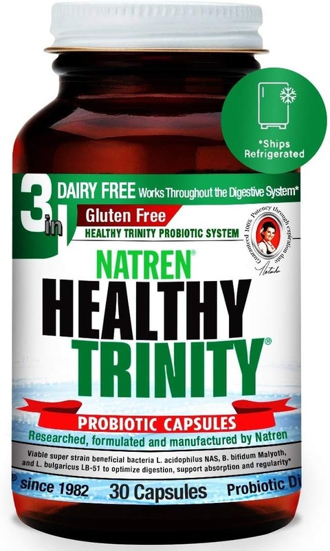 Natren Healthy Trinity Probiotics Supplement – 30 Dairy and Gluten Free Gel Ca