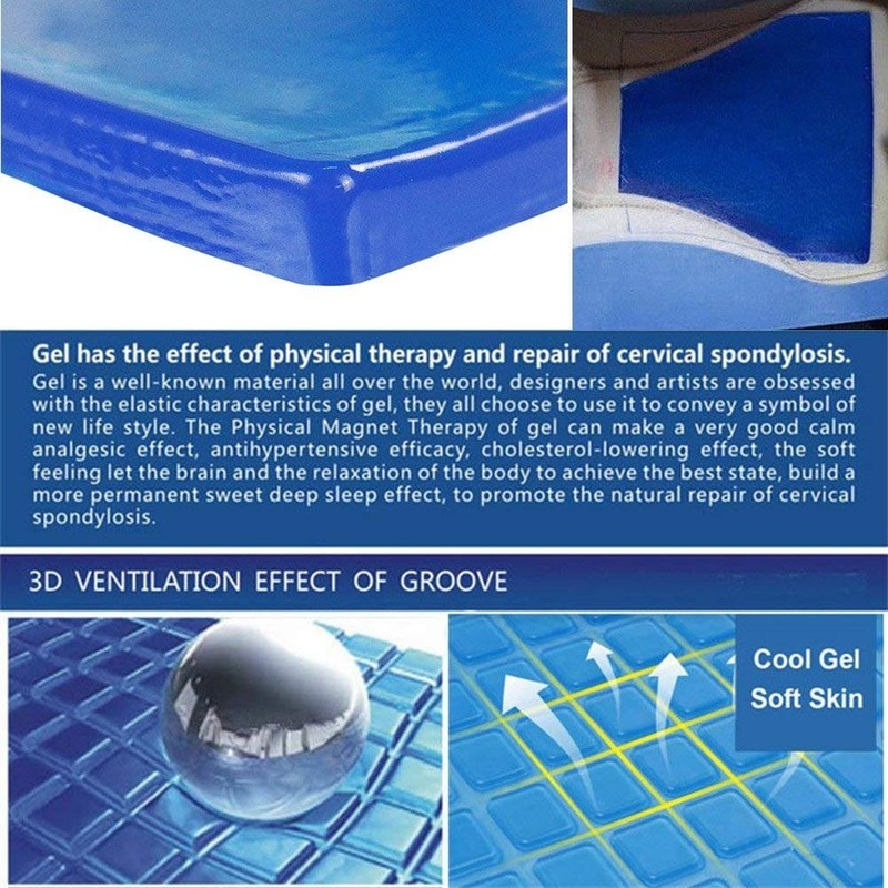 Motorcycle Seat Gel Pad 25x25x2cm Blue Cushion Shock Absorption DIY Mat gallery
